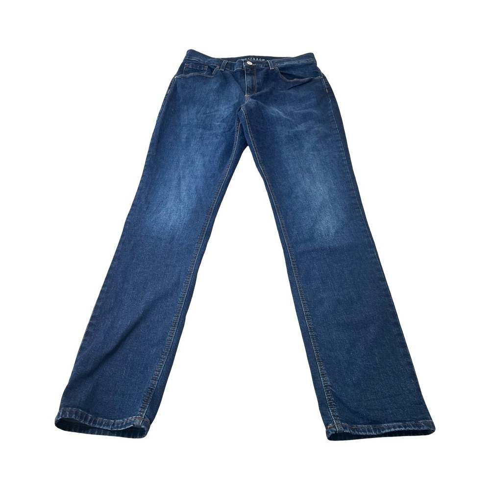 Mott & Bow Boyfriend Jeans Womans 30x32 Dark Blue Indigo Stretch Relaxed Fit